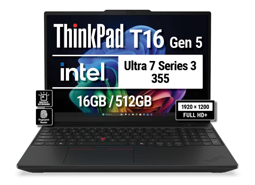 Lenovo ThinkPad T16 Gen 5 AI PC – Ultra 7, 16GB, 512GB